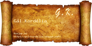 Gál Kordélia névjegykártya